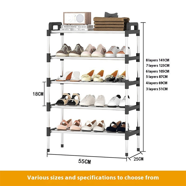 Multi-Layer Space-Saving Dustproof Storage Rack – Plastic Shoe Shelf for Dorms