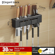 Wall-Mounted Kitchen Storage Rack with No Drilling Hooks