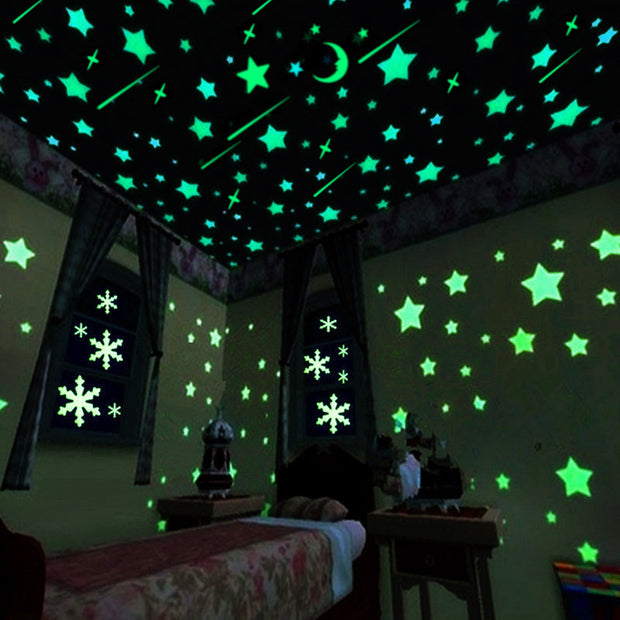 Glow-in-the-Dark 3D Star and Moon Wall Stickers