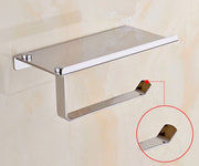 Stainless Steel Toilet Paper Holder with Phone Shelf