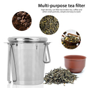 Stainless Steel Mesh Tea Infuser with Foldable Filter and Lid