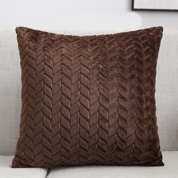 Solid Color Flannel Pillow Cover for a Simple Nordic Look