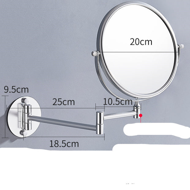 Wall-Mounted Double-Sided Makeup Mirror – No Drilling Required