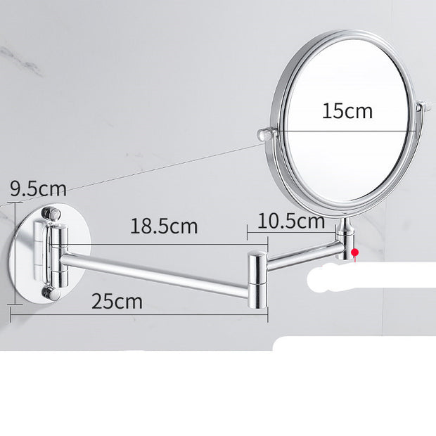 Wall-Mounted Double-Sided Makeup Mirror – No Drilling Required