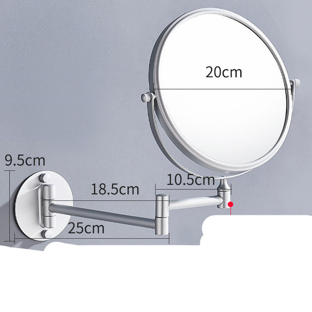 Wall-Mounted Double-Sided Makeup Mirror – No Drilling Required