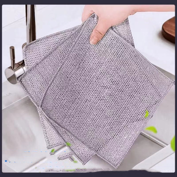 Oil-Free Steel Wire Mesh Dishcloth for Tough Cleaning