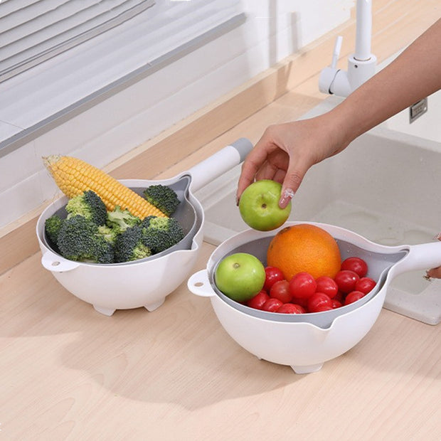 Double-Layer Drain Basket – Space-Saving Strainer for Kitchen & Home