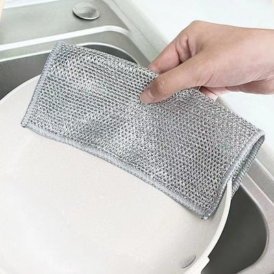 Oil-Free Steel Wire Mesh Dishcloth for Tough Cleaning