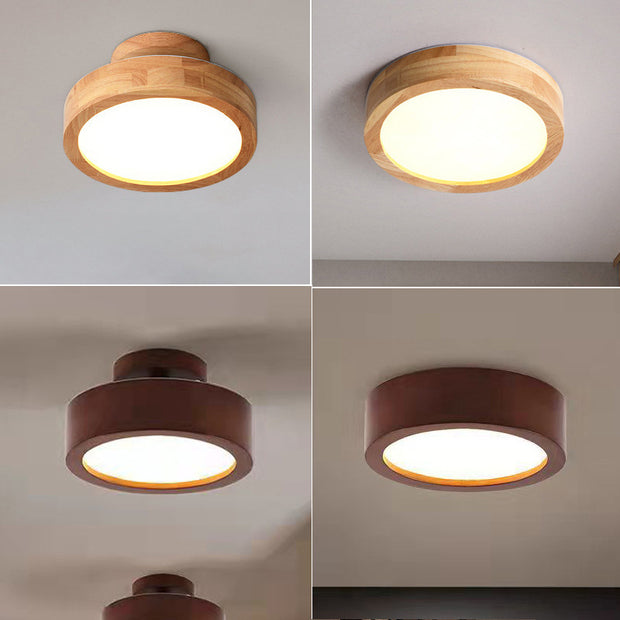 Simple Log Ceiling Lamp for Hallway and Bedroom