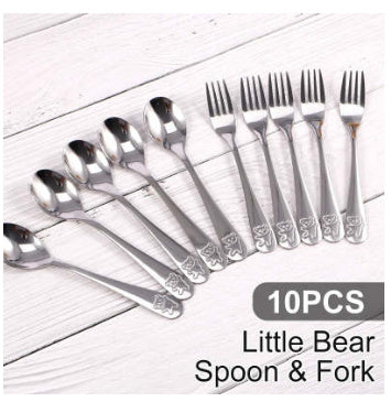 Stainless Steel Cartoon Bear Spoon for Kids