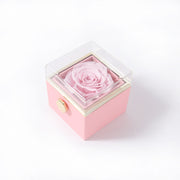 Acrylic Rotating Jewelry Box with Elegant Rose Design