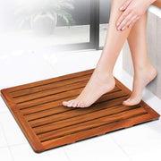 Solid Wood Waterproof Shower Mat with Non-Slip Design