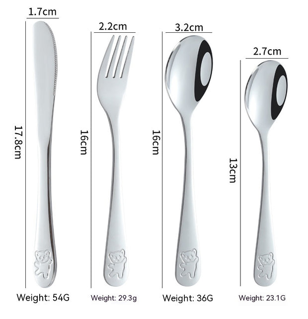 Stainless Steel Cartoon Bear Spoon for Kids