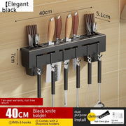 Wall-Mounted Kitchen Storage Rack with No Drilling Hooks