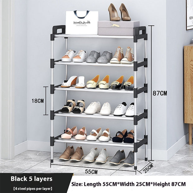 Multi-Layer Space-Saving Dustproof Storage Rack – Plastic Shoe Shelf for Dorms