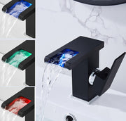 LED Luminous Waterfall Faucet for Bathroom Sinks