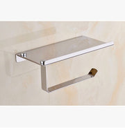 Stainless Steel Toilet Paper Holder with Phone Shelf