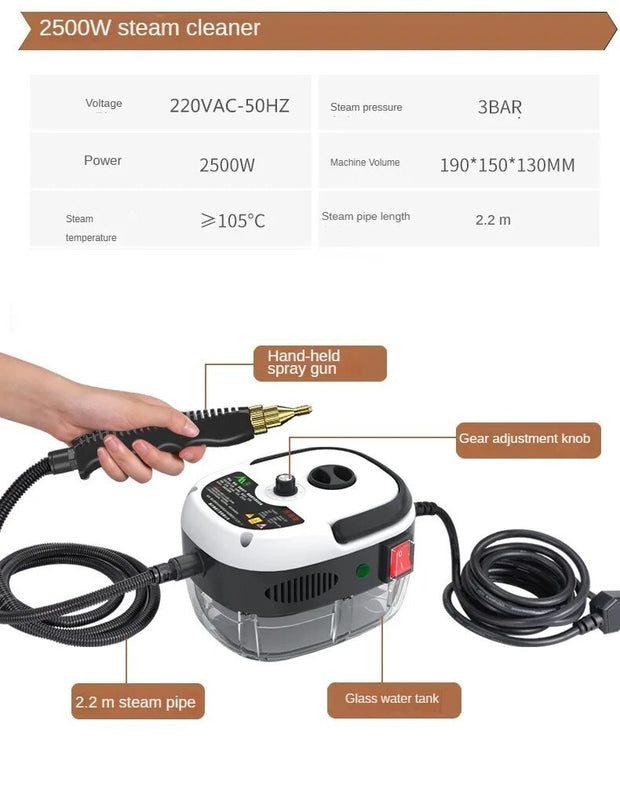 High-Temperature Steam Cleaner for Air Conditioning, Kitchen Range Hoods, and Oil Stains