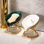 Ceramic Soap Dish with Drainage and No-Drill Installation