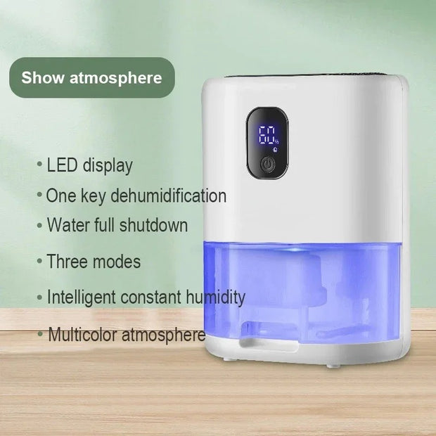 Dehumidifier with Removable Tank and LED Touch Panel – Moisture Absorber for Home