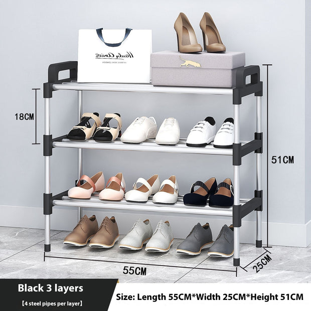 Multi-Layer Space-Saving Dustproof Storage Rack – Plastic Shoe Shelf for Dorms