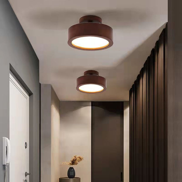 Simple Log Ceiling Lamp for Hallway and Bedroom