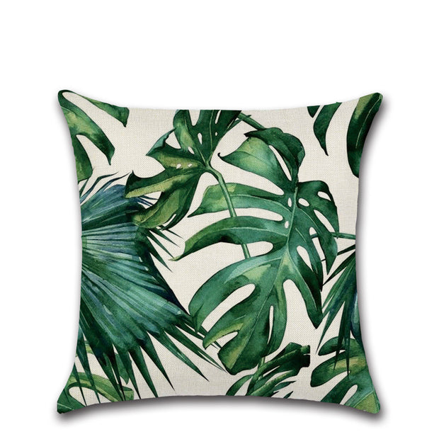 Tropical Green Leaf Pillowcase for a Fresh, Natural Look