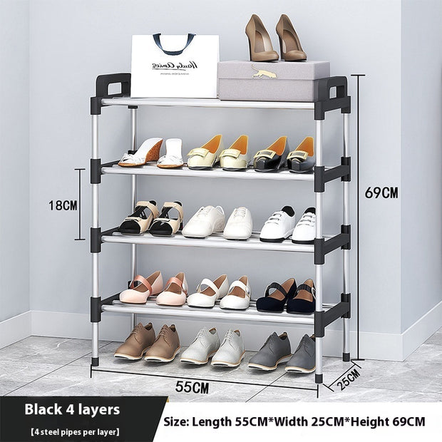 Multi-Layer Space-Saving Dustproof Storage Rack – Plastic Shoe Shelf for Dorms