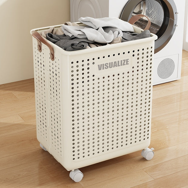 Multifunctional Folding Laundry Basket With Wheels