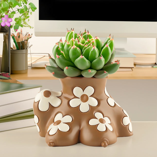 Unique Resin Body Art Flowerpot for Home Décor