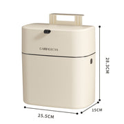 Hanging Kitchen Trash Can with Lid – Cream White, No Trace Adhesive