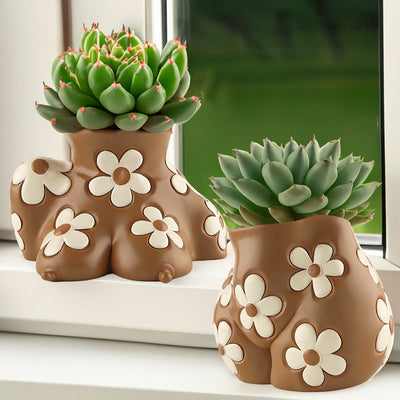 Unique Resin Body Art Flowerpot for Home Décor