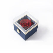 Acrylic Rotating Jewelry Box with Elegant Rose Design