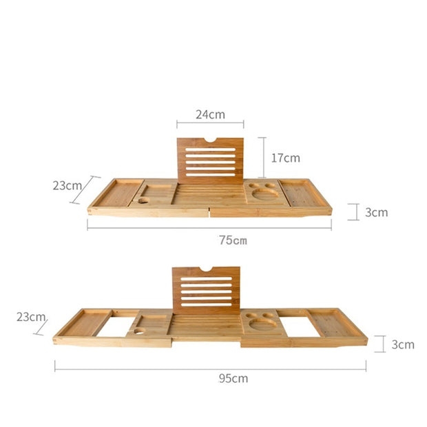 Expandable Bamboo Bathtub Caddy for Relaxing Soaks