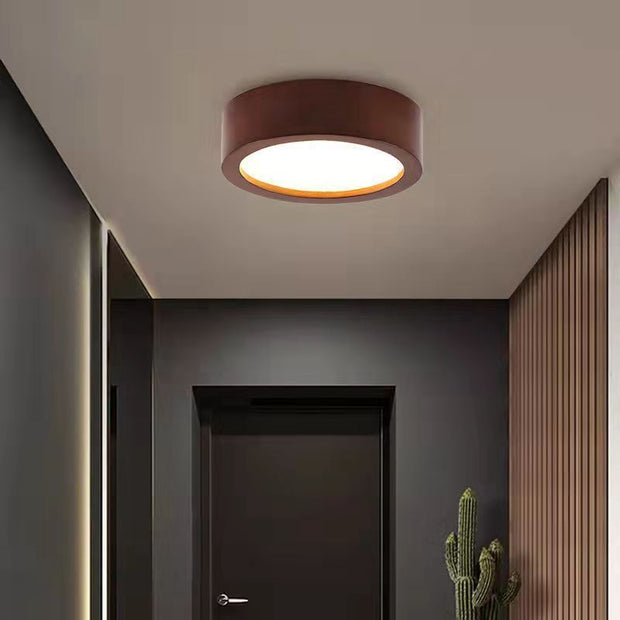 Simple Log Ceiling Lamp for Hallway and Bedroom